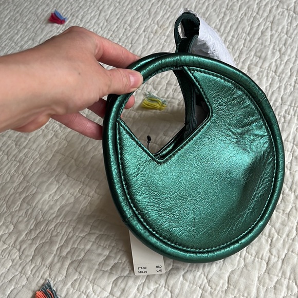 By Anthro Mini Circle Crossbody Bag in Green NWT - Picture 7 of 7